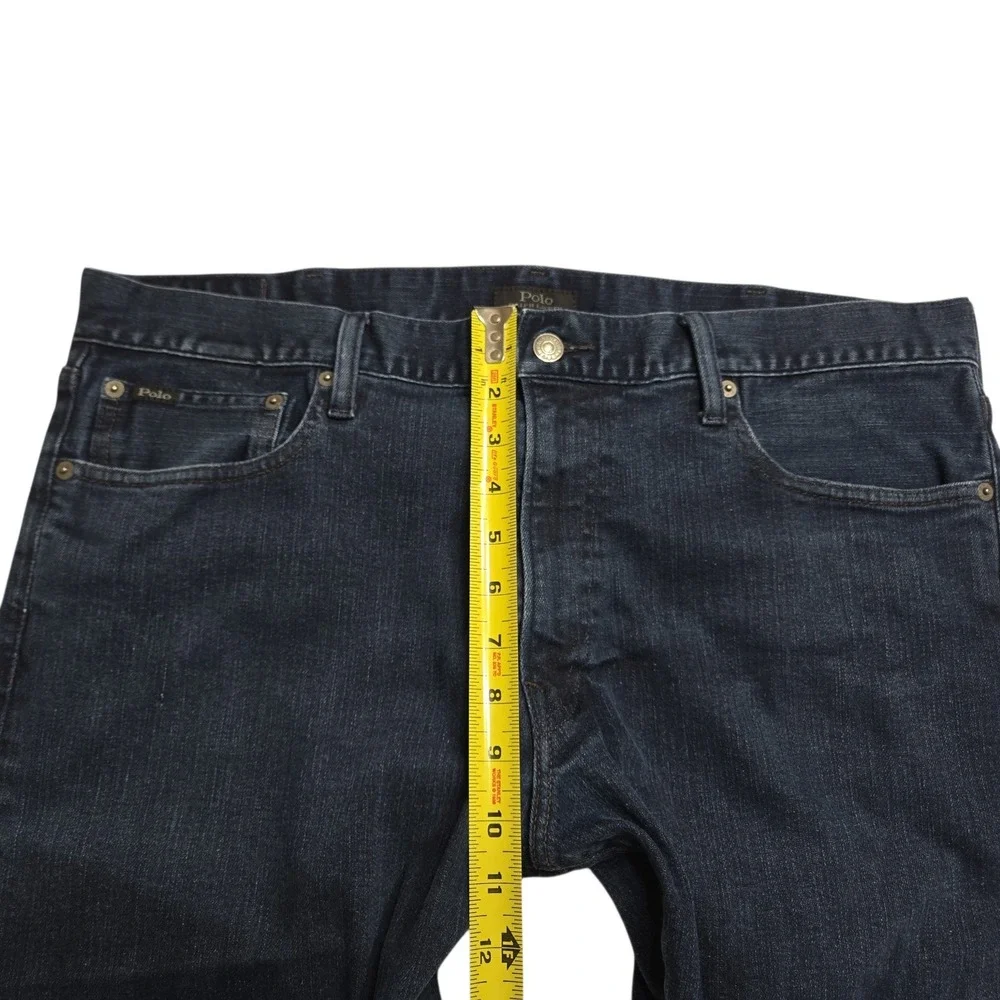 Polo Ralph Lauren Jeans Mens 38x25 Blue Dark Wash Varick Slim Straight Tag 38x30